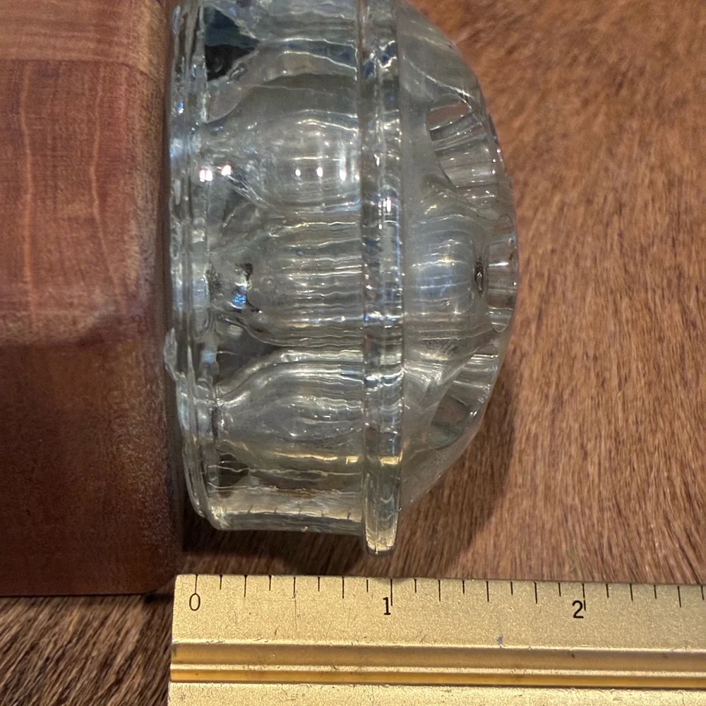 Thick glass vintage Floral Frog with 11 holes